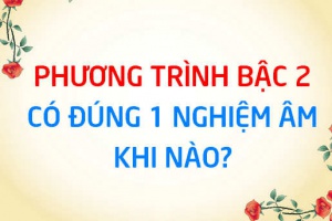Phương trình bậc 2 có đúng 1 nghiệm âm khi nào? điều kiện PT bậc 2 có đúng 1 nghiệm âm - Toán lớp 10